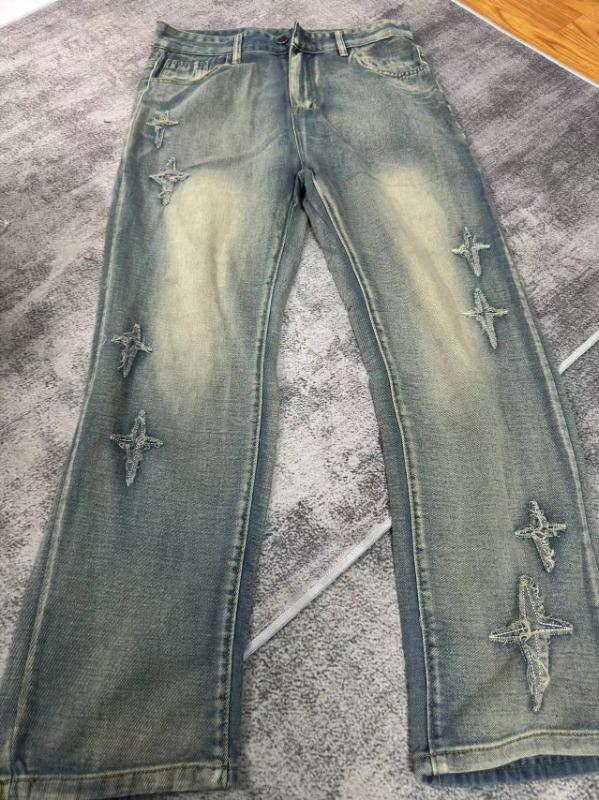 High Street Stars Embroidery Distressed Jeans - Customer Photo From hannahthompson34