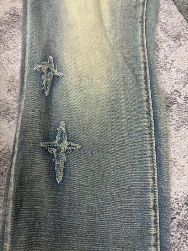 High Street Stars Embroidery Distressed Jeans - Customer Photo From hannahthompson34