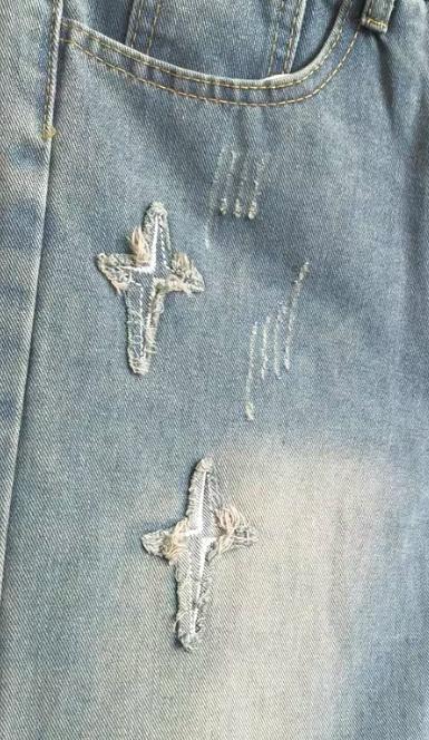 High Street Stars Embroidery Distressed Jeans - Customer Photo From jack.anderson
