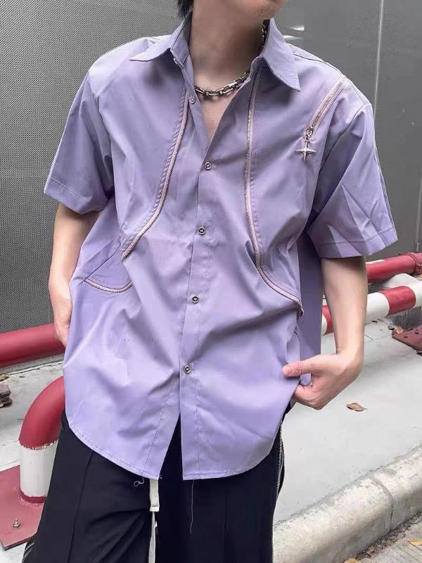 High Street Metal Zip Shirt - Customer Photo From YENGO