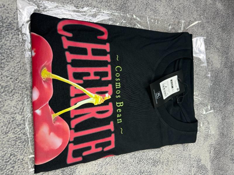 American Cherry Print Cotton T-shirt - Customer Photo From jenniferhill