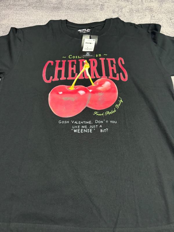 American Cherry Print Cotton T-shirt - Customer Photo From brianhall