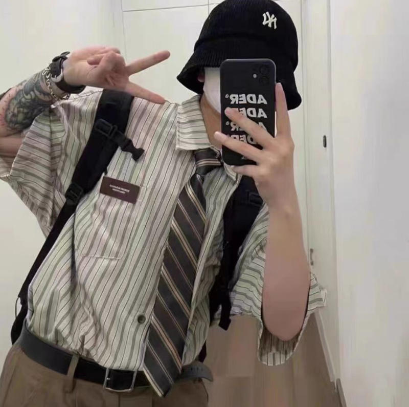 Japanese Retro Striped Shirt - Customer Photo From Astrain