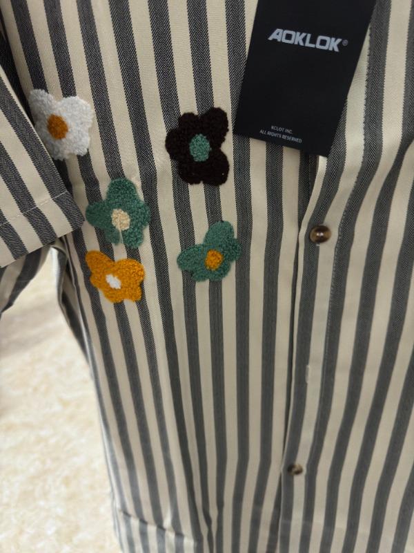 Preppy Stripe Floral Embroidered Shirt - Customer Photo From chloe_hill