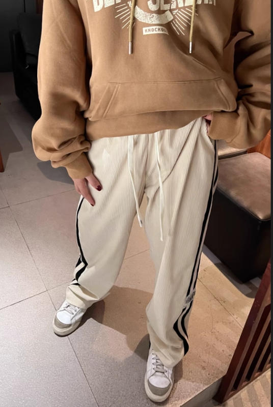 Japanese Corduroy Straight Sweatpants - Customer Photo From larissathomas