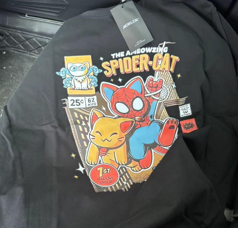 Retro Spider-Cat T-Shirt - Customer Photo From Tan