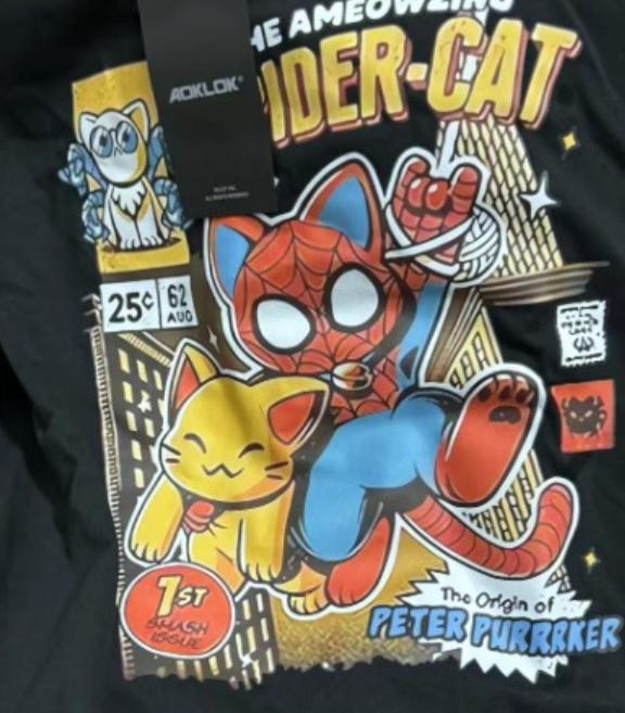 Retro Spider-Cat T-Shirt - Customer Photo From 