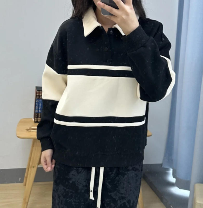 Japanese Striped Contrasting Sweatshirt - Customer Photo From stargazer