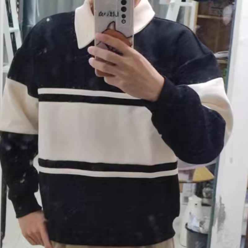 Japanese Striped Contrasting Sweatshirt - Customer Photo From Josue