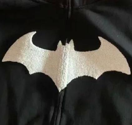 Dark Goth Bat Embroidery Hoodie - Customer Photo From davidsmith05