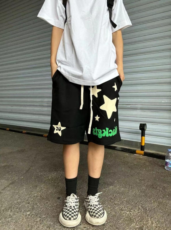 Retro Star Letter Foam Shorts - Customer Photo From brookside