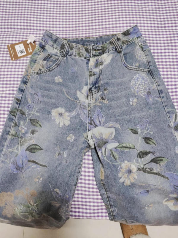 High Street Floral Print Wide Leg Jeans - Customer Photo From Lappalainen
