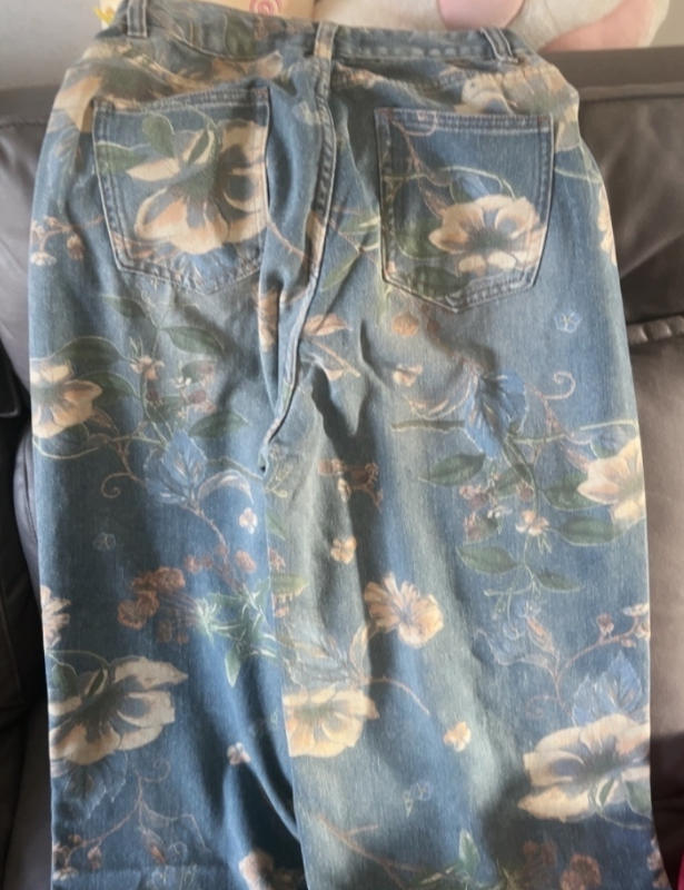 High Street Floral Print Wide Leg Jeans - Customer Photo From silverlining