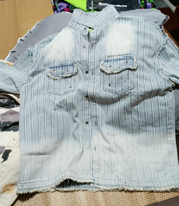 Japanese Denim Striped Shirt - Customer Photo From oceanbreeze