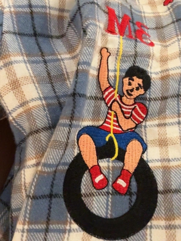 Cartoon Embroidered Plaid Shirt - Customer Photo From liam.james