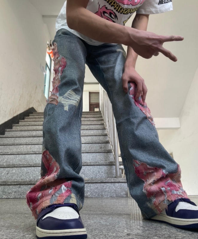 Street Sunset Patchwork Jeans - Customer Photo From icequeen