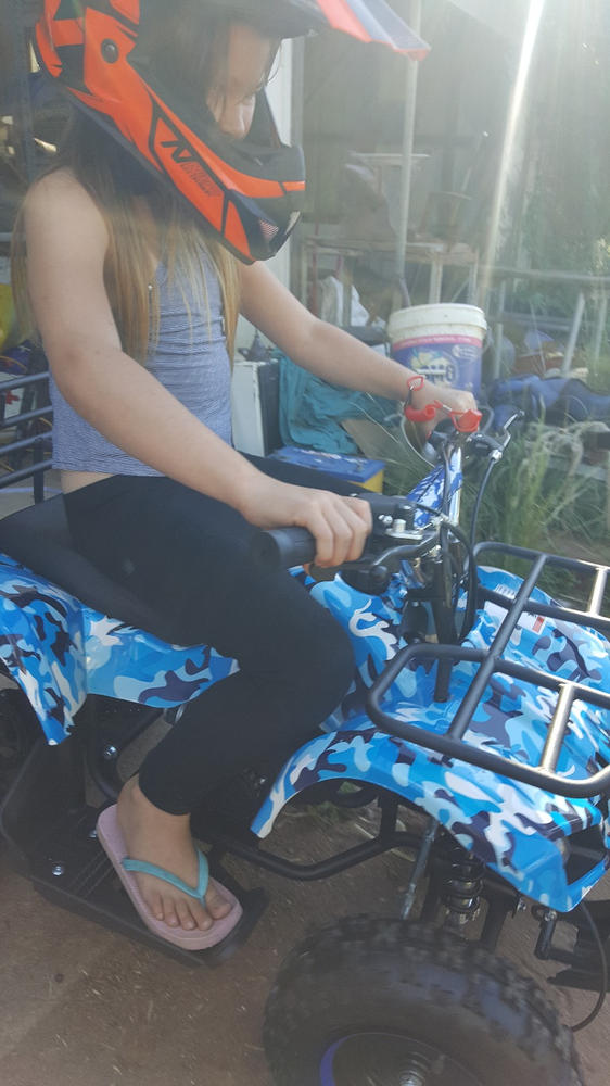 MJM 49cc Petrol Powered 2-Stroke Farm Kids ATV Quad Bike - Blue - Customer Photo From Messandra Broughton