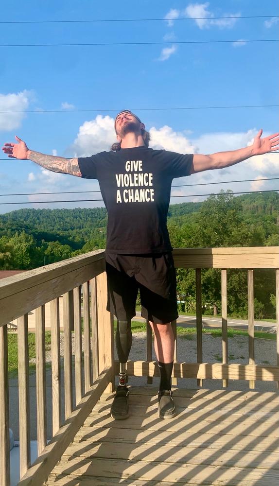 GIVE VIOLENCE A CHANCE Tee - Customer Photo From TAB