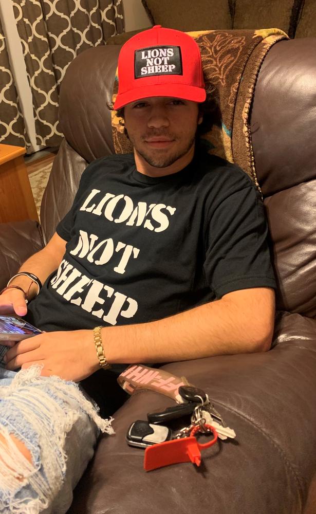 LIONS NOT SHEEP CREST Tee - Customer Photo From Ashton