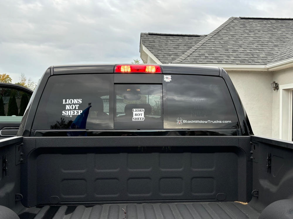 Lions Not Sheep ”OG” Vinyl Sticker (Black / Vertical) - Customer Photo From Dan Kurtzman