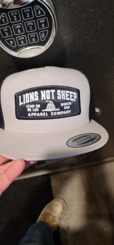 Lions Not Sheep "Lead From the Front" Trucker Hat (Mesh Back - Silver/Black) - Customer Photo From Dennis Houtz