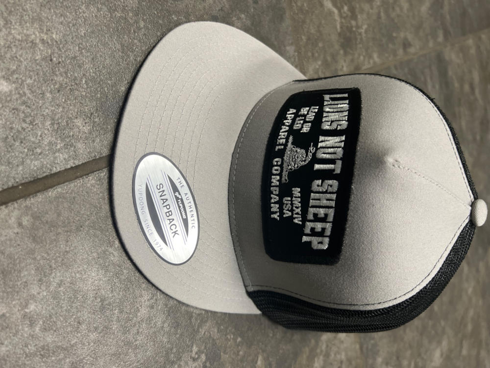 Lions Not Sheep "Lead From the Front" Trucker Hat (Mesh Back - Silver/Black) - Customer Photo From Parker Snyder