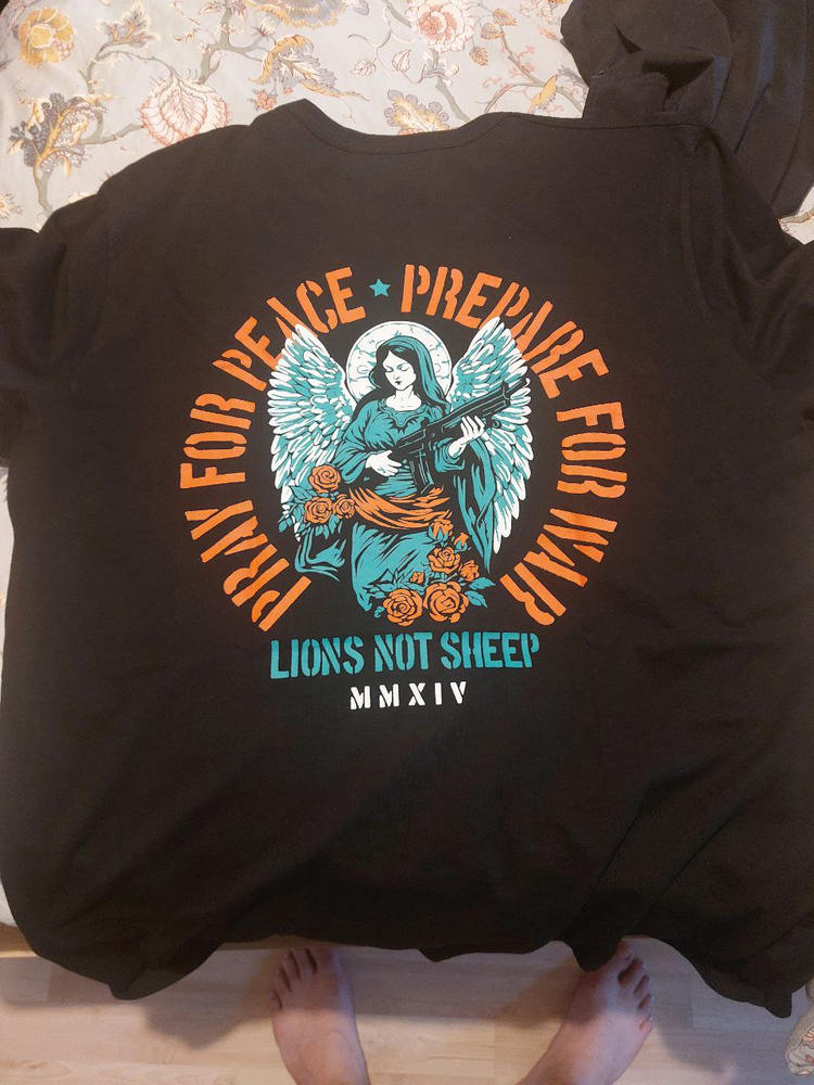 Lions Not Sheep "Pray for Peace" Premium USA Tee - Customer Photo From Séamus MacCallum