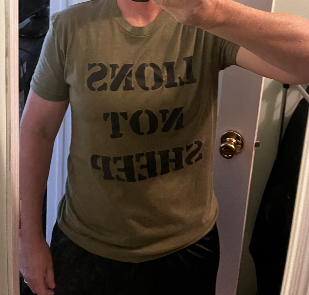 Lions Not Sheep "OG" Tee (Military Green) - Customer Photo From Laura Mcchesney