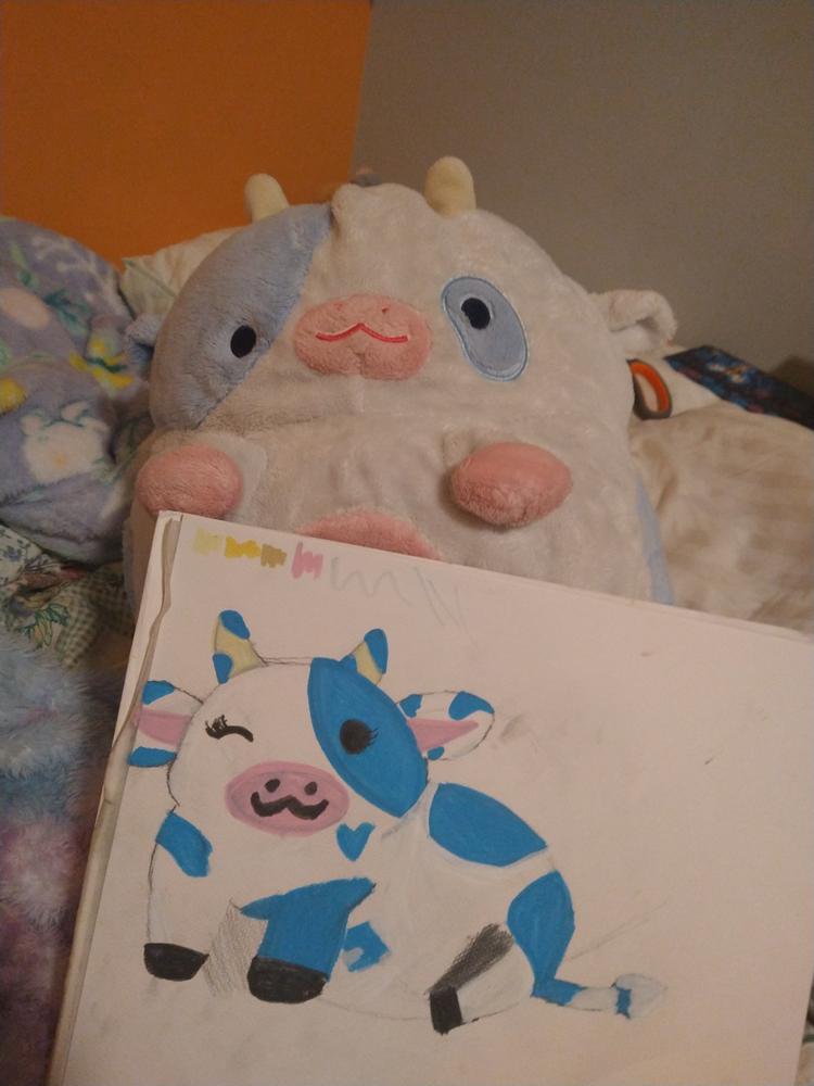 Blueberry Cow Heatable Plush - Customer Photo From Janice 