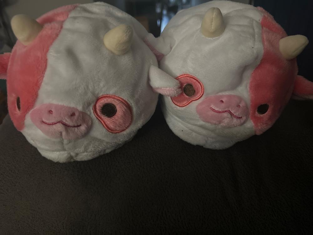 Strawberry Cow Heatable Slippers - Customer Photo From Anonymous