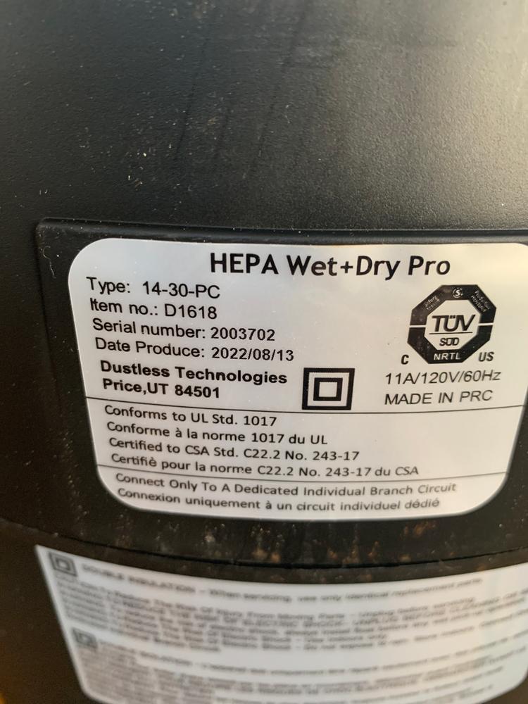 HEPA Wet+Dry Pro with Upgraded Equipment Set - Customer Photo From Heather