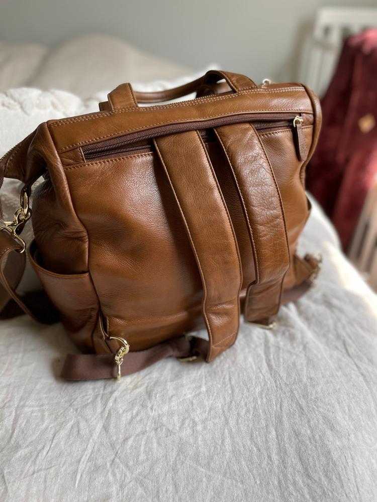 The New Caroline - Old English Brandy Leather - Customer Photo From Hannah 