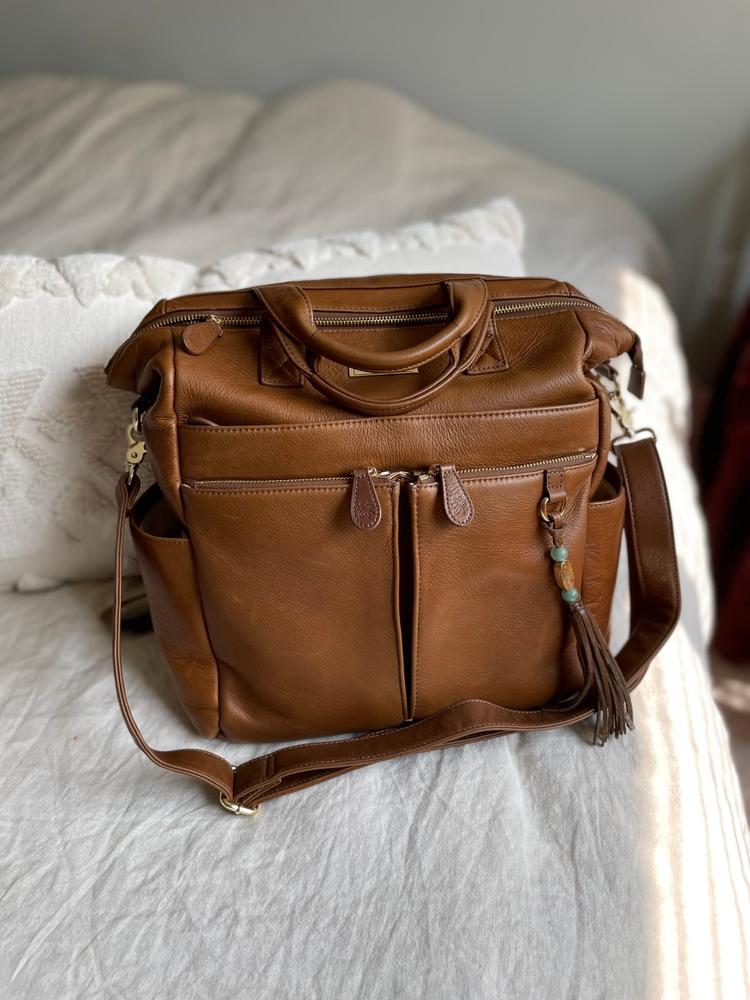 The New Caroline - Old English Brandy Leather - Customer Photo From Hannah 