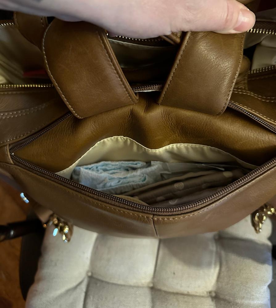 The New Caroline - Old English Brandy Leather - Customer Photo From Brooke 