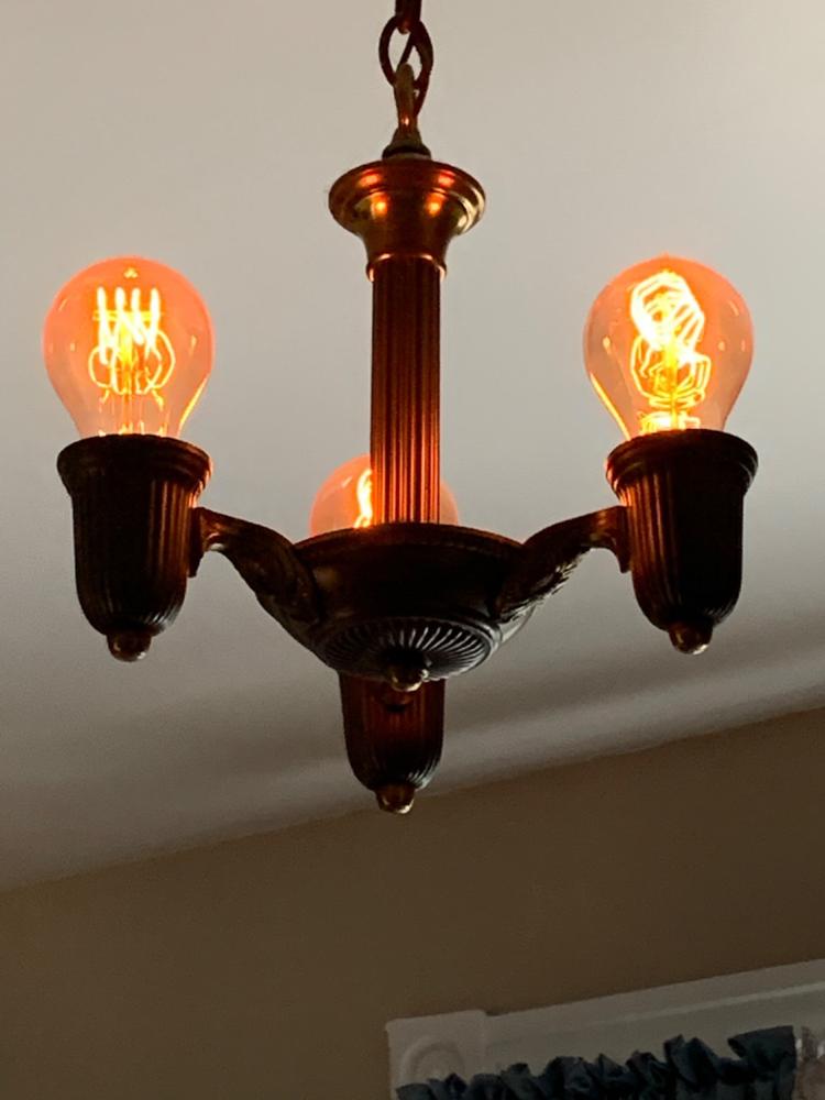 Victorian Quad Loop Filament Vintge Light Bulb A21 - 40 Watt - Customer Photo From Lynn S.