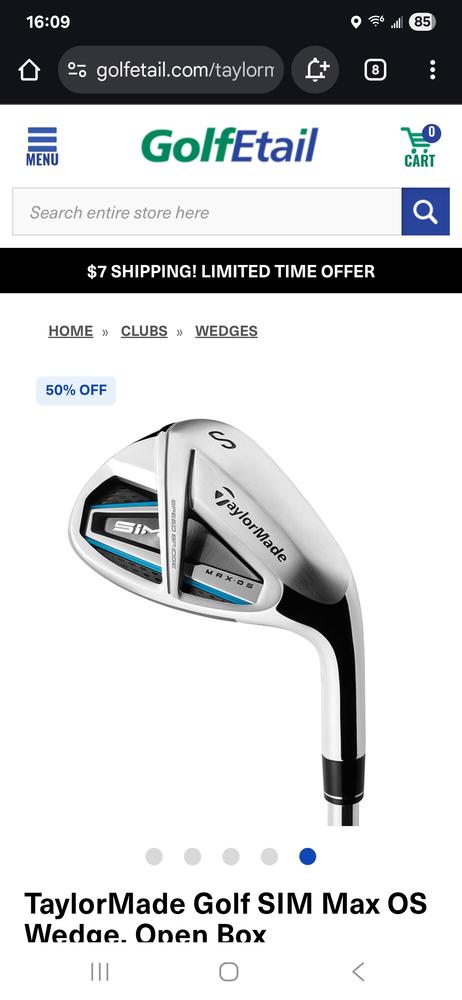 TaylorMade Golf SIM Max OS Wedge, Open Box - GolfEtail.com