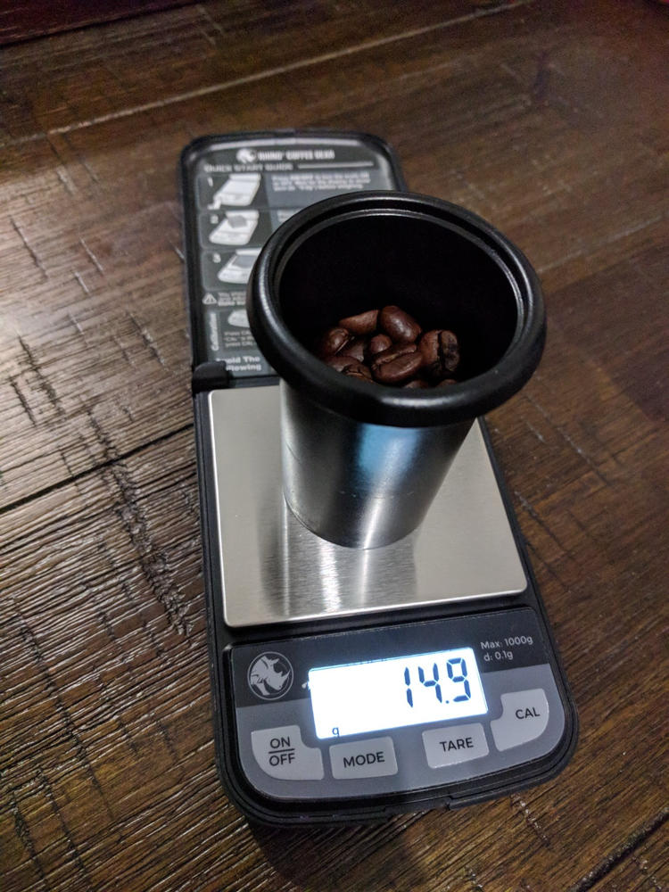Rhino Coffee Gear Pocket Dosing Scale - 1kg - Customer Photo From James B.