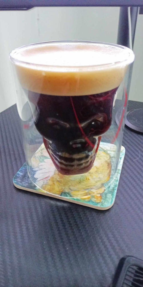 Skull Double Wall Glass Cup - Customer Photo From Brandon S.