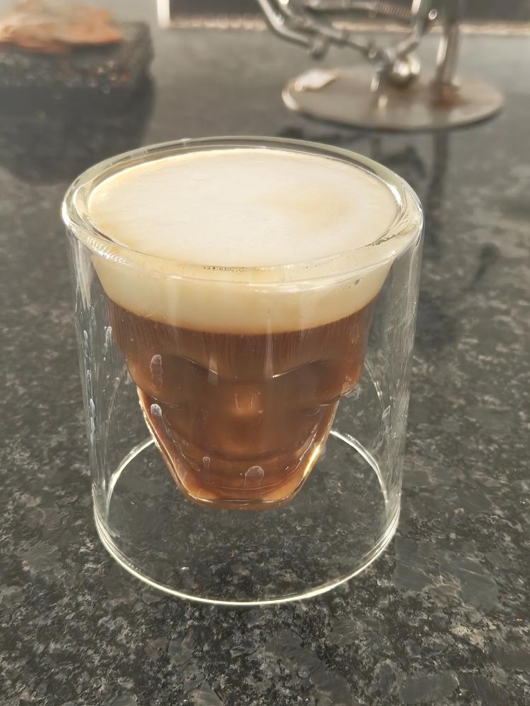 Skull Double Wall Glass Cup - Customer Photo From Peter Nad