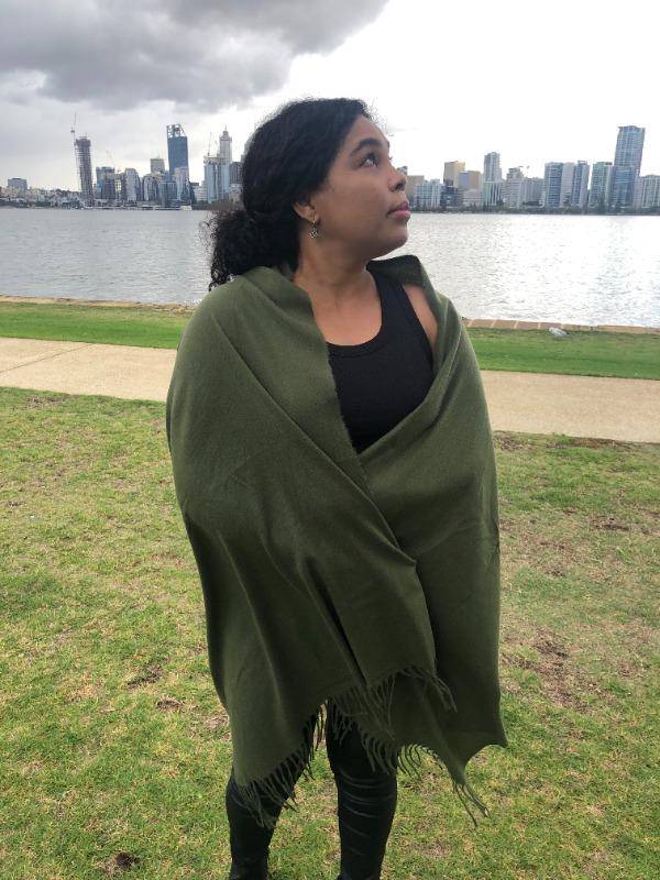 Pashmina Olive Green - Customer Photo From Rose a.