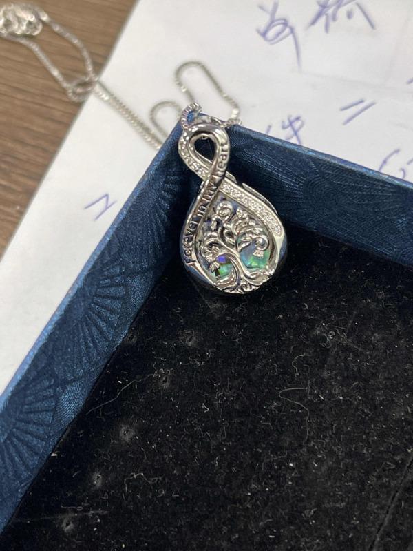 Tree of Life Urn Necklaces for Ashes Sterling Silver Abalone Shell Tree of Life Cremation Jewelry Memory Gift for Women - Customer Photo From Kaley