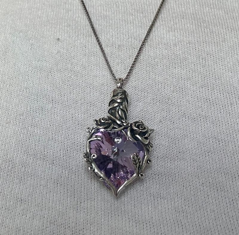 Rose Cremation Jewelry for Ashes Urn Necklace with Heart Crystal 925 Sterling Silver Ashes Pendant Necklaces for Women Memorial Gift - Customer Photo From Missy