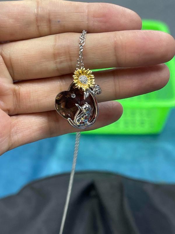 Sterling Silver Birthstone Cat Necklace Crystal Dog Necklace for Women Birthday Mothers Day Jewelry Gifts - Customer Photo From Shae Britton