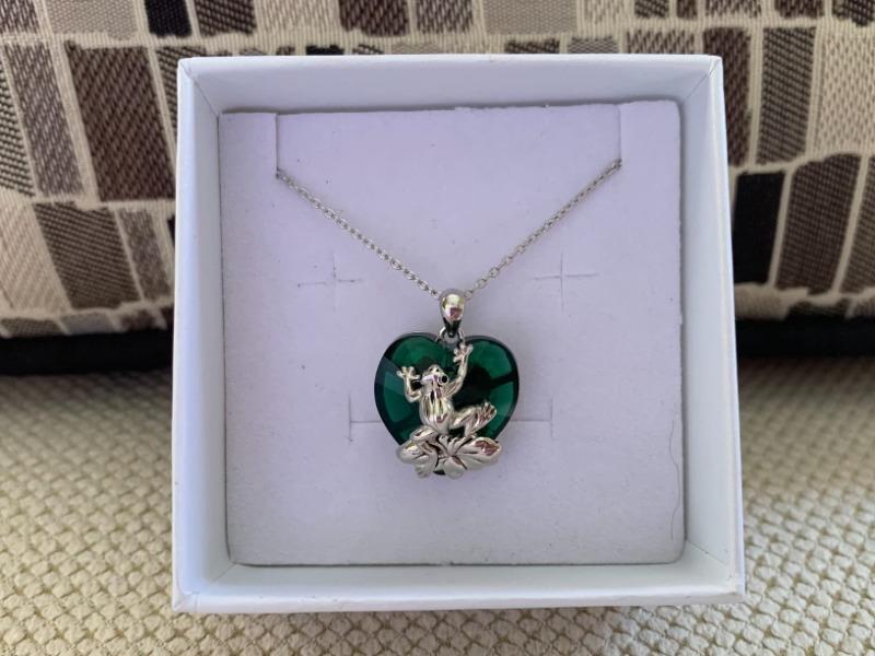 Crystal Frog Necklace Sterling Silver Frog Pendant Birthstone Necklace Jewelry Gift for Women Girl - Customer Photo From Hogg Wyld