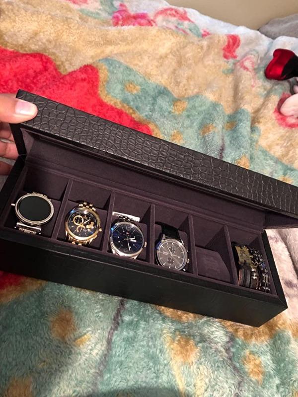 Faux Crocodile Watch Box - 6 Slot - Customer Photo From Jessica reynoso