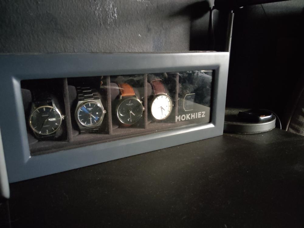 Herringbone Two-Toned Watch Box - 5 Slot - Customer Photo From Mokhzani Yusoff