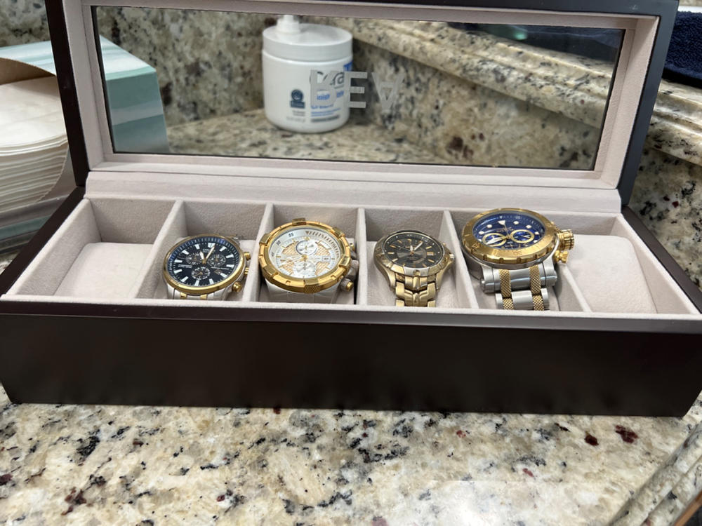 Solid Wood Watch Box - 6 Slot - Customer Photo From Olga M Rea