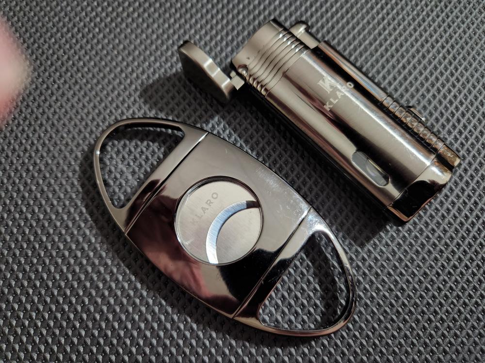 Cigar Accessory Kit Polished Gunmetal Finish Cutter & Torch Lighter - Customer Photo From Perry Zeilinger