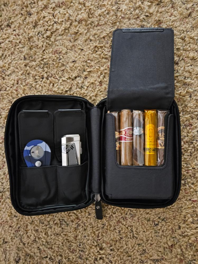Black Flint Travel Leather Cigar - Customer Photo From Darel
