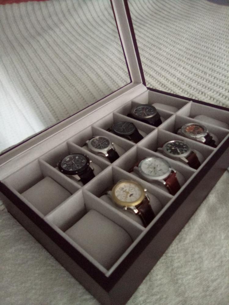 Solid Wood Watch Box - 12 Slot - Customer Photo From Omar Barranca